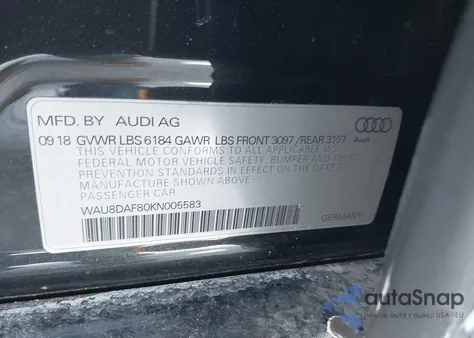 2019 Audi A8 L 55 z USA, uszkodzony, nr VIN WAU8DAF80KN005583